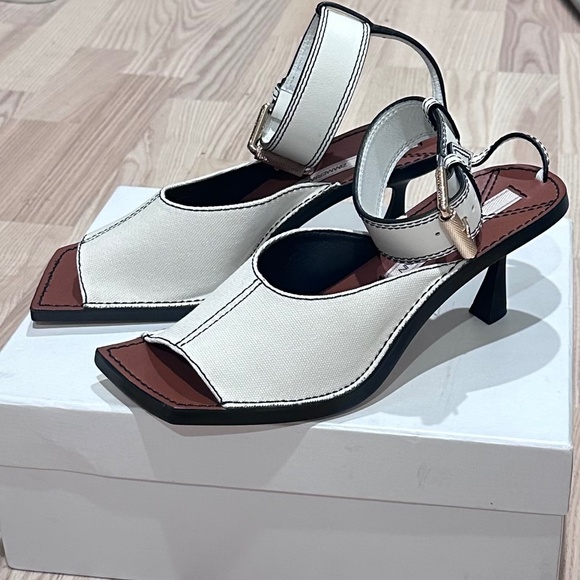 Zimmermann Leather and Canvas Ankle Strap Sandals - Picture 4 of 8